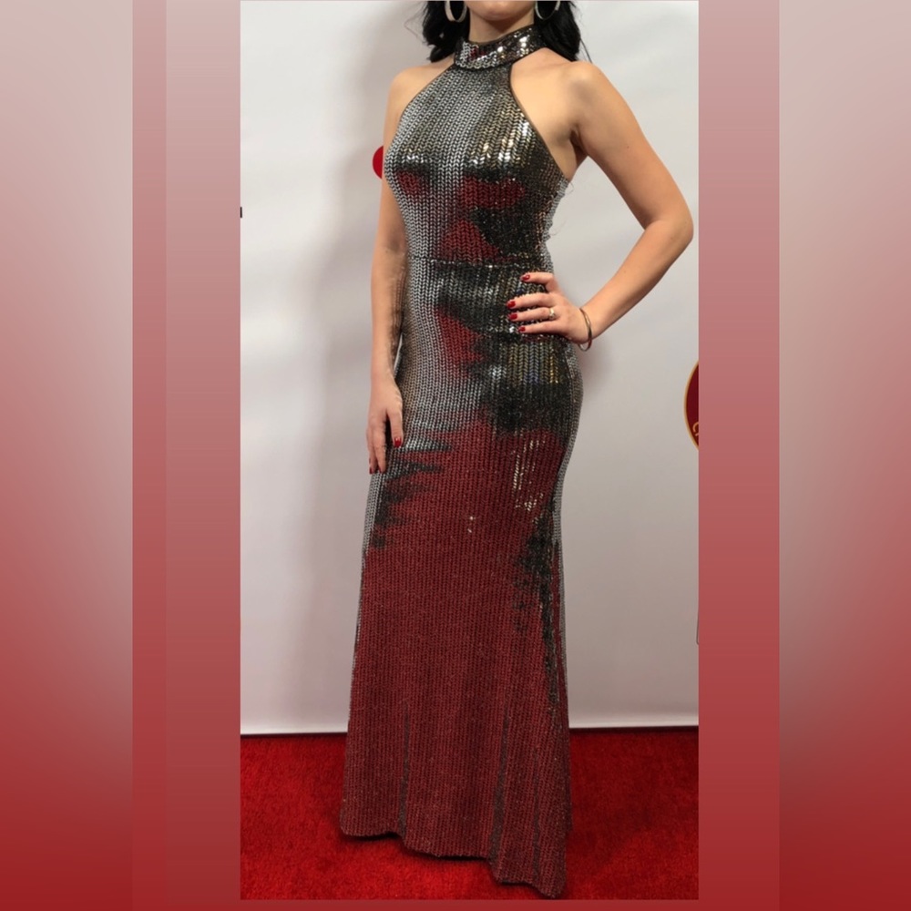 Sequin Halter Neck gown